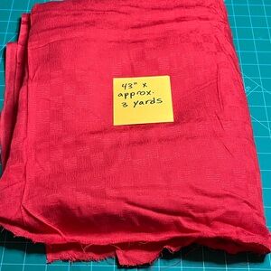 Vibrant Red Square Patterned Fabric